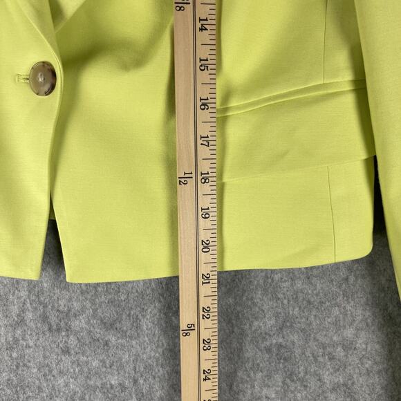 J Crew Cropped Drapey Twill Blazer Womens 6 Light Kiwi Stretch Preppy Career NEW - Picture 12 of 16